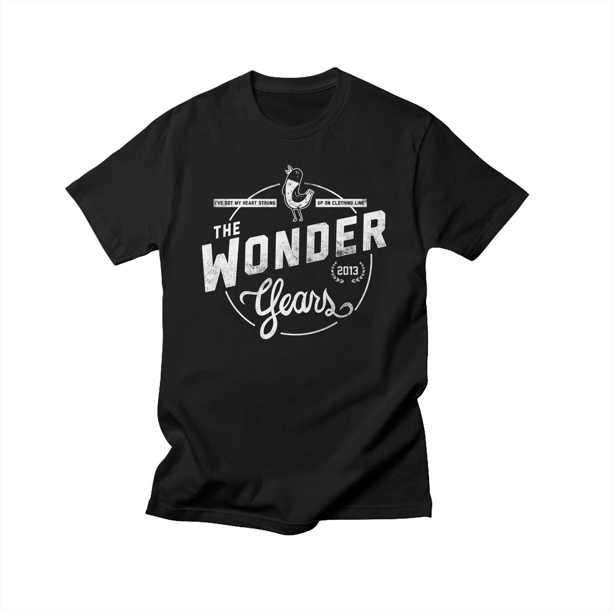The Wonder Years Hearts On A Clothing Line - Black T-Shirt
