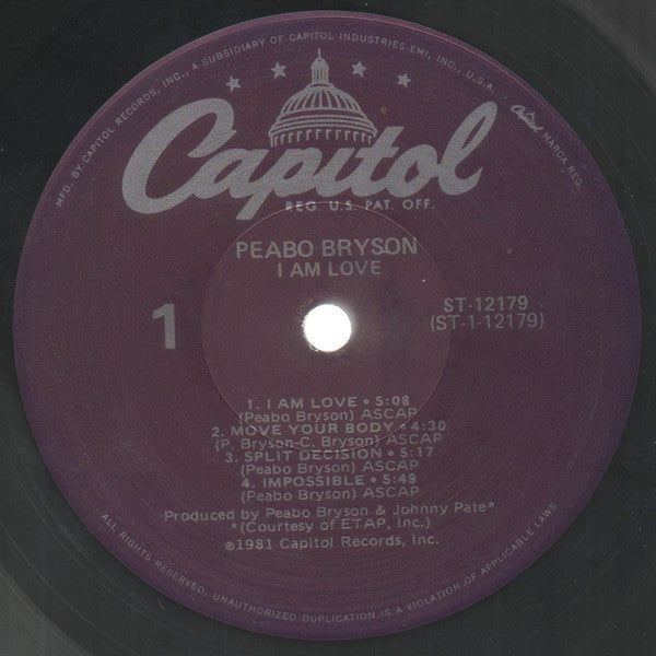 Peabo Bryson - I Am Love - LP
