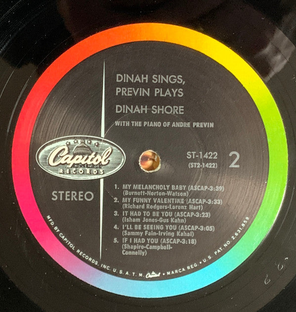 Dinah Shore, André Previn - Dinah Sings, Previn Plays: Songs In A Mid-Night Mood - LP