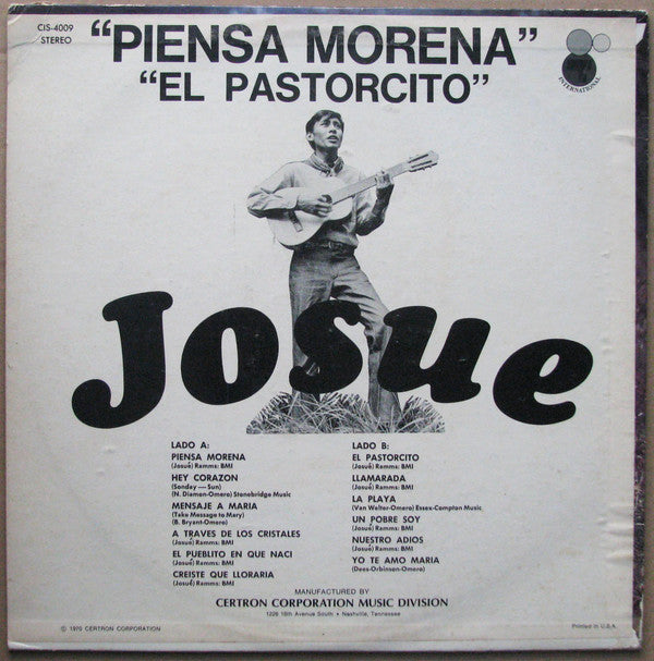 Josue - Piensa Morena - El Pastorcito - LP