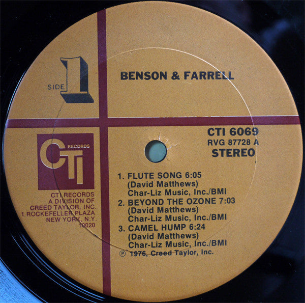 George Benson & Joe Farrell - Benson & Farrell - LP