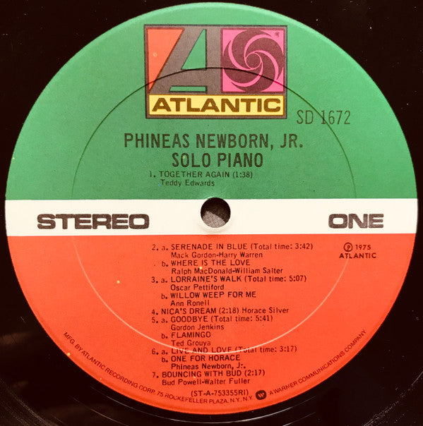 Phineas Newborn, Jr.* - Solo Piano - LP