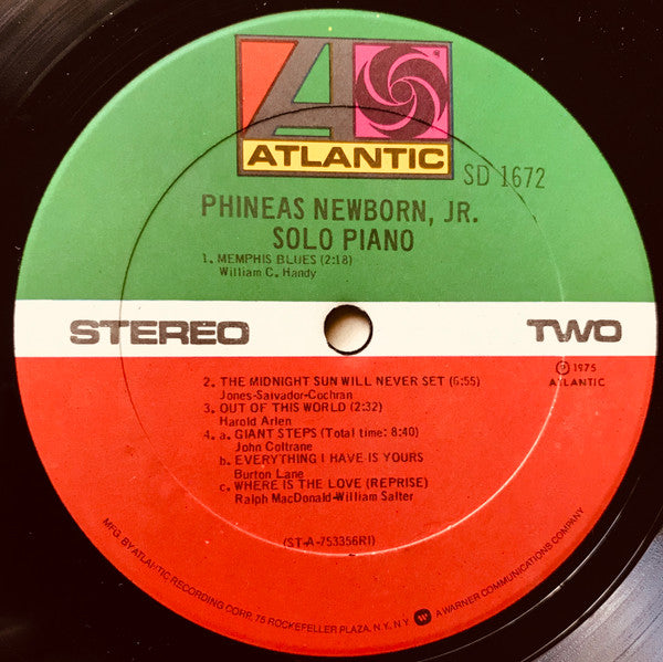 Phineas Newborn, Jr.* - Solo Piano - LP