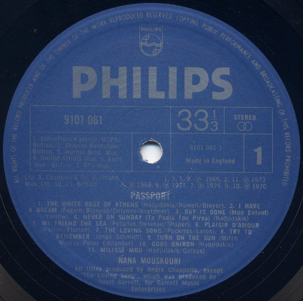Nana Mouskouri - Passport - LP