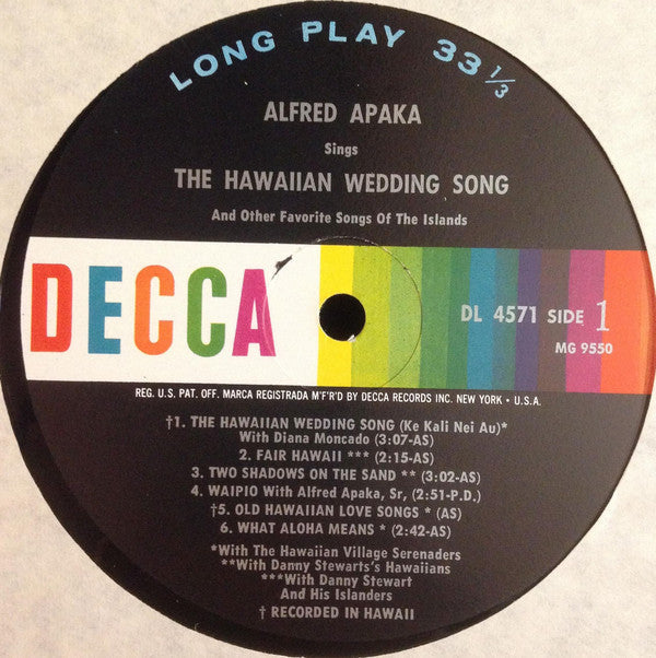 Alfred Apaka - The Hawaiian Wedding Song - LP