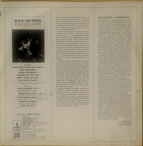 Tony Joe White - Black And White - LP
