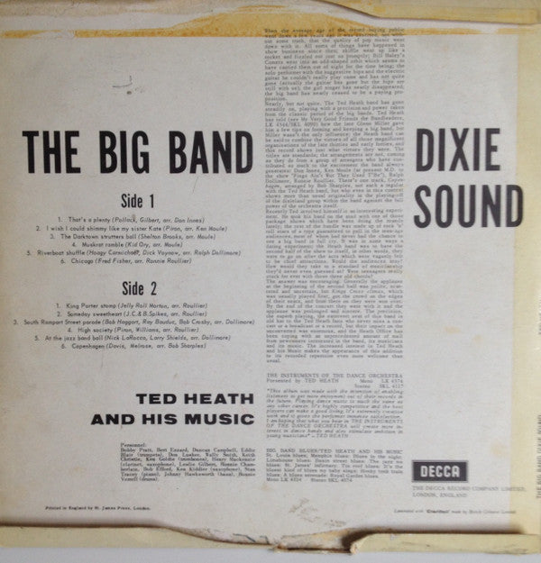 Ted Heath And His Music - The Big Band Dixie Sound - LP