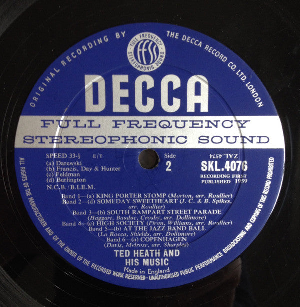 Ted Heath And His Music - The Big Band Dixie Sound - LP