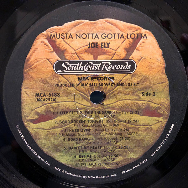 Joe Ely - Musta Notta Gotta Lotta - LP