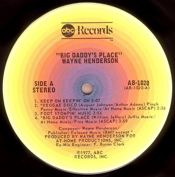 Wayne Henderson - Big Daddy's Place - LP