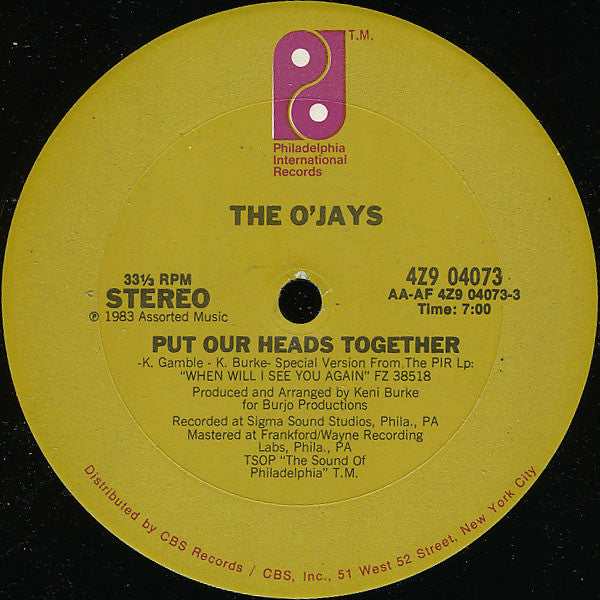 The O'Jays - Put Our Heads Together - LP