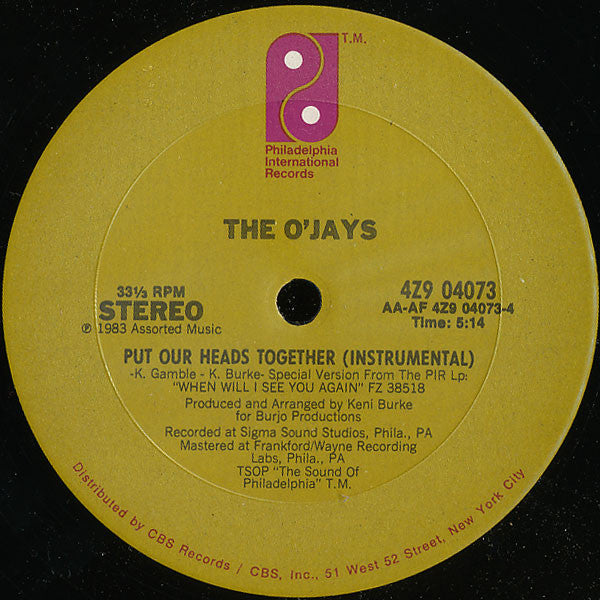 The O'Jays - Put Our Heads Together - LP