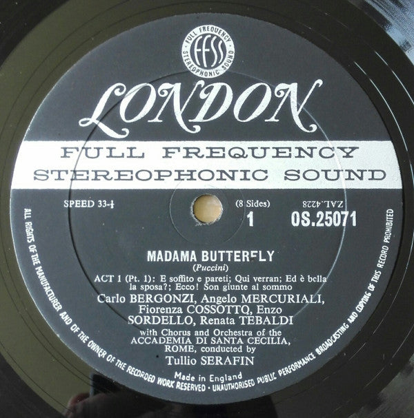 Puccini* - Tebaldi* · Bergonzi* · Cossotto*, Serafin* - Madama Butterfly - LP