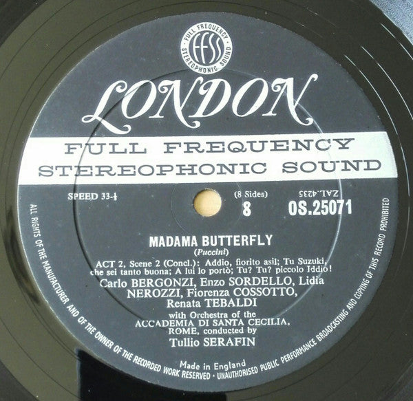 Puccini* - Tebaldi* · Bergonzi* · Cossotto*, Serafin* - Madama Butterfly - LP