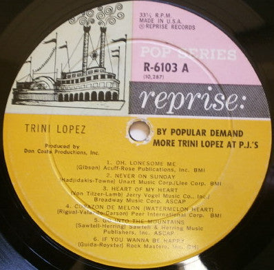 Trini Lopez - By Popular Demand More Trini Lopez At P.J.'s - LP