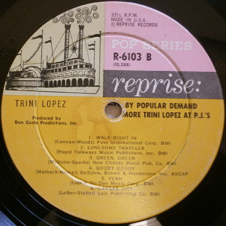 Trini Lopez - By Popular Demand More Trini Lopez At P.J.'s - LP
