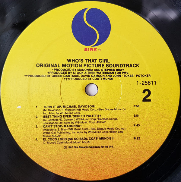 Madonna - Who's That Girl (Original Motion Picture Soundtrack) - LP