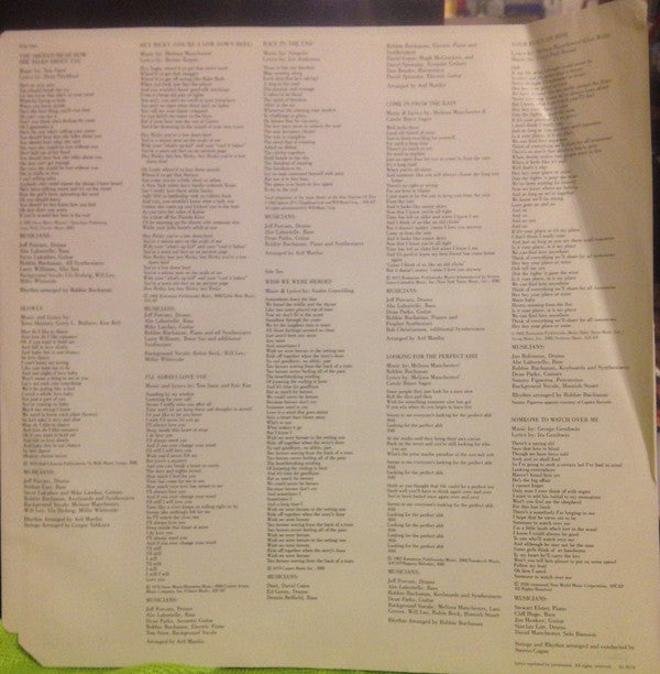 Melissa Manchester - Hey Ricky - LP