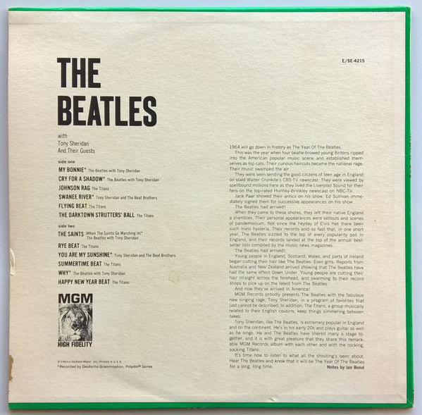 The Beatles With Tony Sheridan - The Beatles With Tony Sheridan And Guests - LP