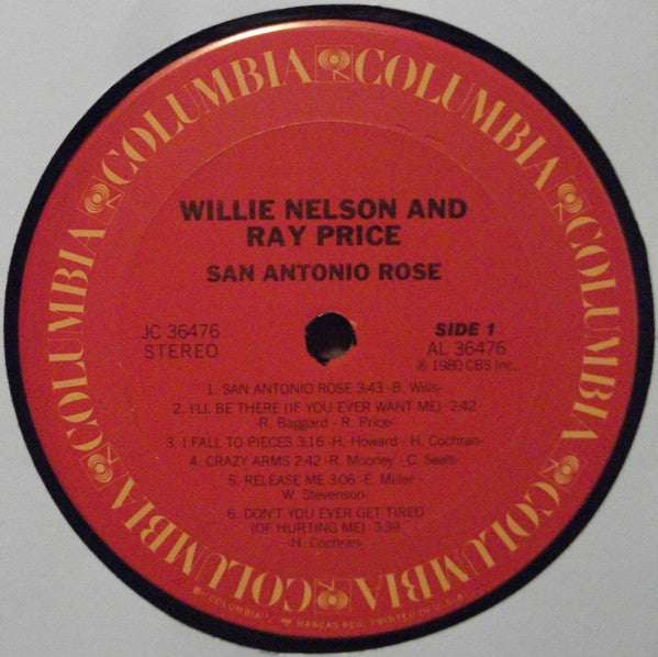 Willie Nelson & Ray Price - San Antonio Rose - LP