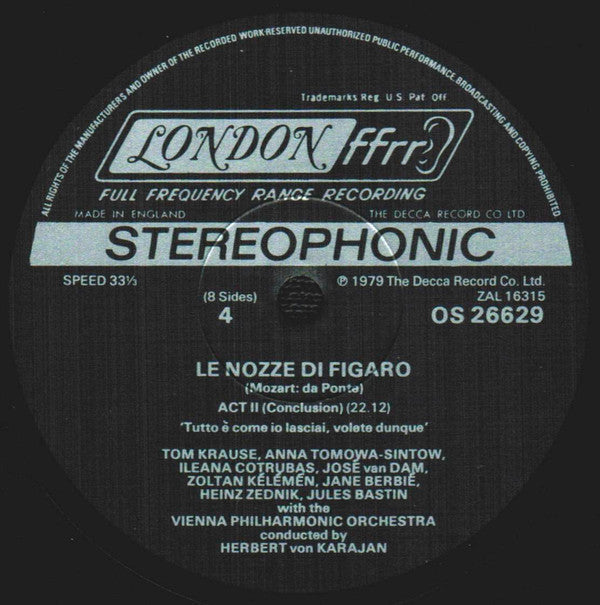 Mozart*, van Dam* · Cotrubas* · Tomowa-Sintow* · von Stade* · Krause*, The Vienna Philharmonic*, Von Karajan* - Le Nozze Di Figaro - LP