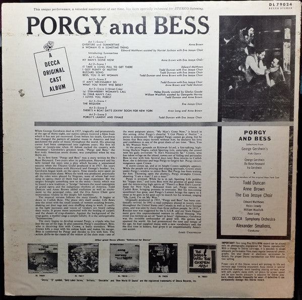 Todd Duncan . Anne Brown, Decca Symphony Orchestra - George Gershwin's Porgy And Bess - LP