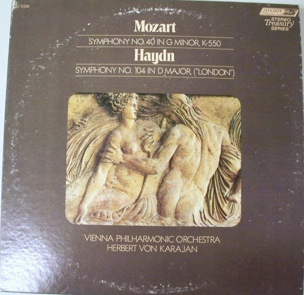 Mozart* / Haydn* - Vienna Philharmonic*, Herbert Von Karajan - Mozart Symphony In G Minor, K. 550 / Haydn Symphony In D Major, No. 104 - LP