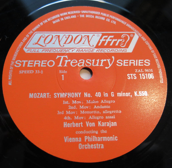 Mozart* / Haydn* - Vienna Philharmonic*, Herbert Von Karajan - Mozart Symphony In G Minor, K. 550 / Haydn Symphony In D Major, No. 104 - LP