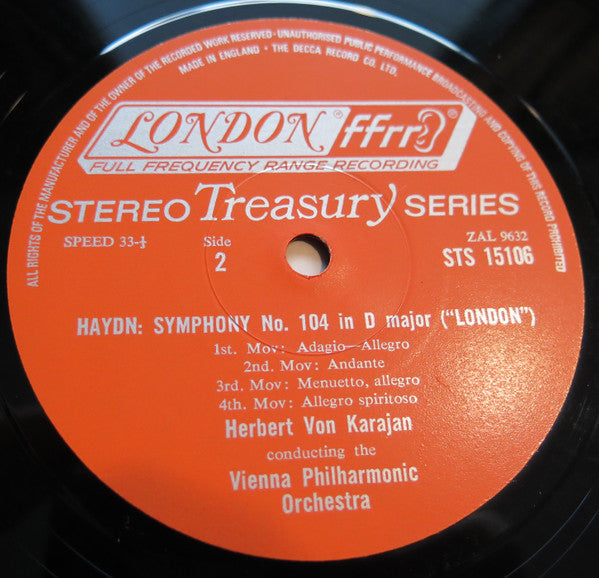 Mozart* / Haydn* - Vienna Philharmonic*, Herbert Von Karajan - Mozart Symphony In G Minor, K. 550 / Haydn Symphony In D Major, No. 104 - LP