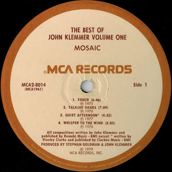 John Klemmer - Mosaic - The Best Of John Klemmer Volume One - LP