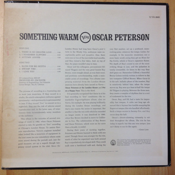 Oscar Peterson - Something Warm - LP