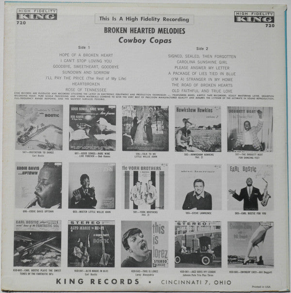 Cowboy Copas - Broken-Hearted Melodies - LP