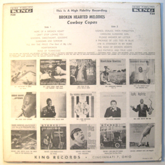 Cowboy Copas - Broken-Hearted Melodies - LP