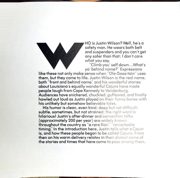 Justin Wilson - Justifyin' - LP