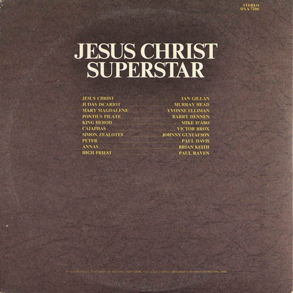 Andrew Lloyd Webber & Tim Rice* - Jesus Christ Superstar - A Rock Opera - LP