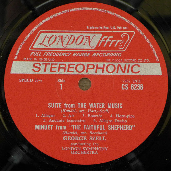 Handel* - George Szell Conducting The London Symphony Orchestra* - The Water Music / The Royal Fireworks - LP