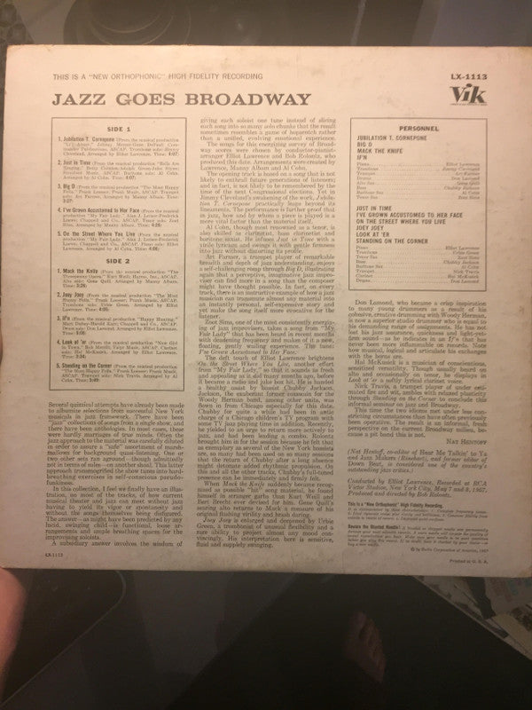 Various - Jazz Goes Broadway - LP