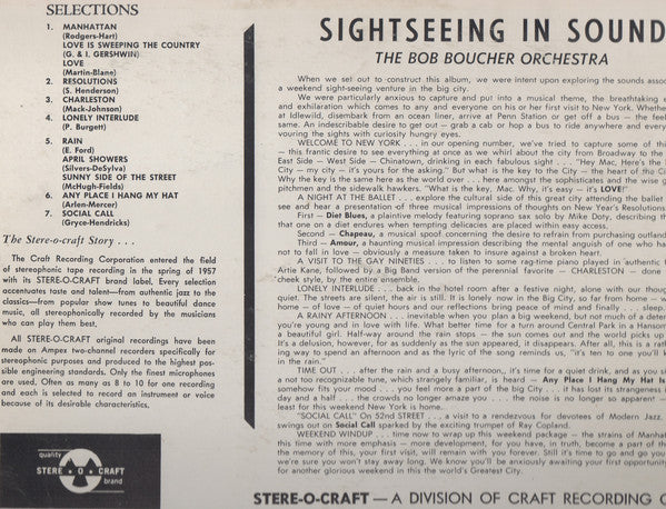 Bob Boucher Orchestra - Sightseeing In Sound - LP