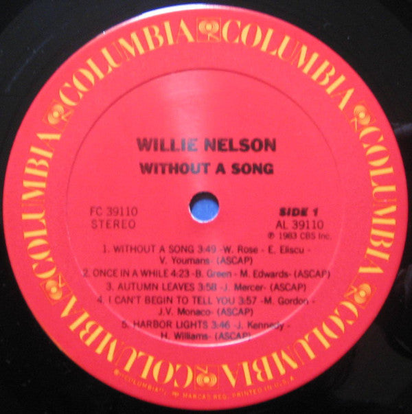 Willie Nelson - Without A Song - LP
