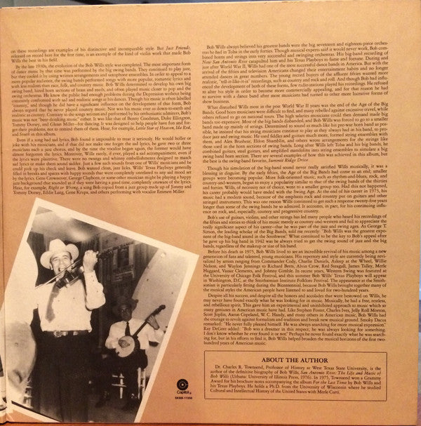 Bob Wills & His Texas Playboys - In Concert - LP
