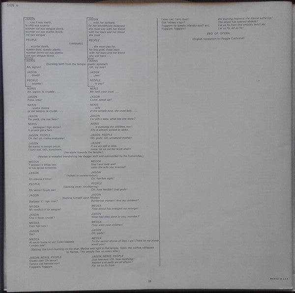Cherubini* / Gwyneth Jones, Pilar Lorengar, Bruno Prevedi, Fiorenza Cossotto, Justino Diaz - Orchestra Of The Accademia Nazionale di Santa Cecilia, Rome*, Lamberto Gardelli - Medea - LP