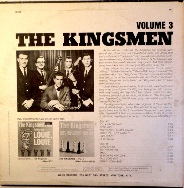 The Kingsmen - The Kingsmen, Volume 3 - LP