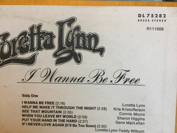 Loretta Lynn - I Wanna Be Free - LP