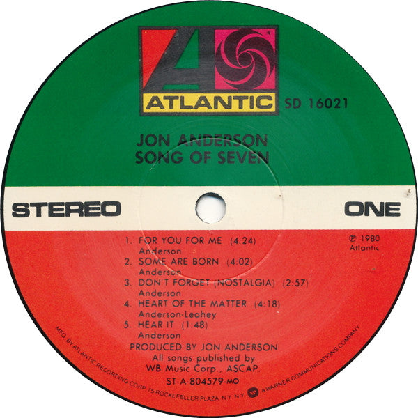 Jon Anderson - Song Of Seven - LP