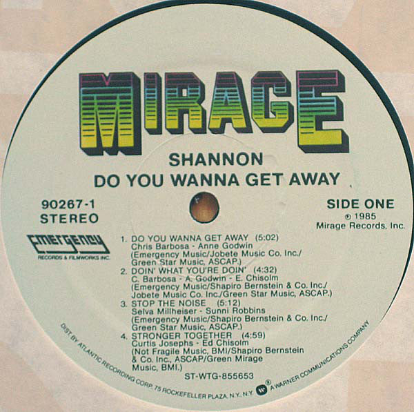 Shannon - Do You Wanna Get Away - LP