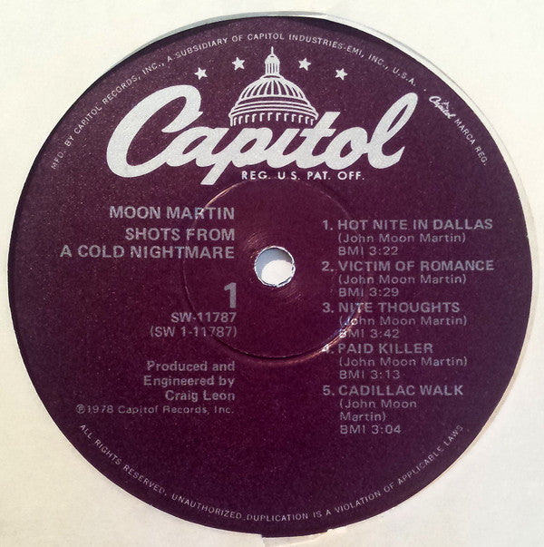 Moon Martin - Shots From A Cold Nightmare - LP