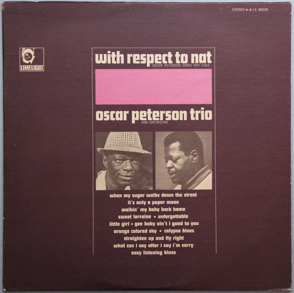 The Oscar Peterson Trio - With Respect To Nat - LP