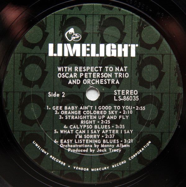 The Oscar Peterson Trio - With Respect To Nat - LP