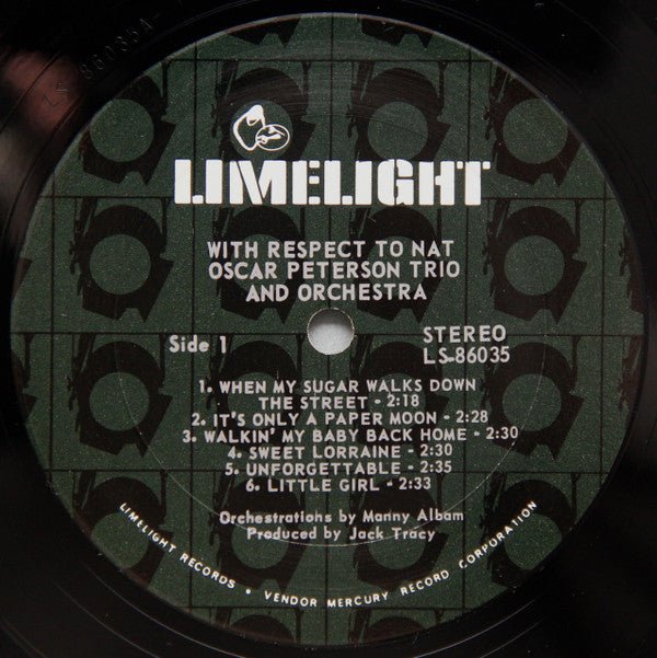 The Oscar Peterson Trio - With Respect To Nat - LP