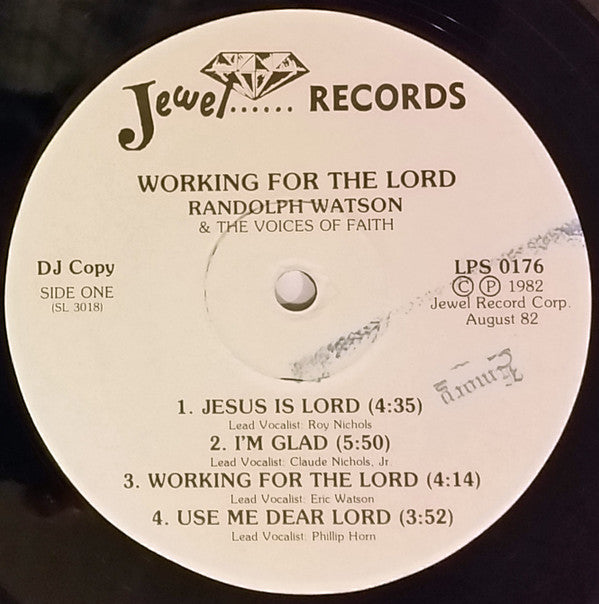 Randolph Watson And The Voices Of Faith* - Working For The Lord - LP